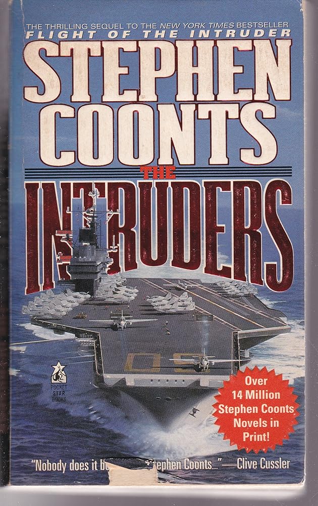 The Intruders by Stephen Coonts book cover - military thriller novel featuring Navy Lieutenant Jake Grafton