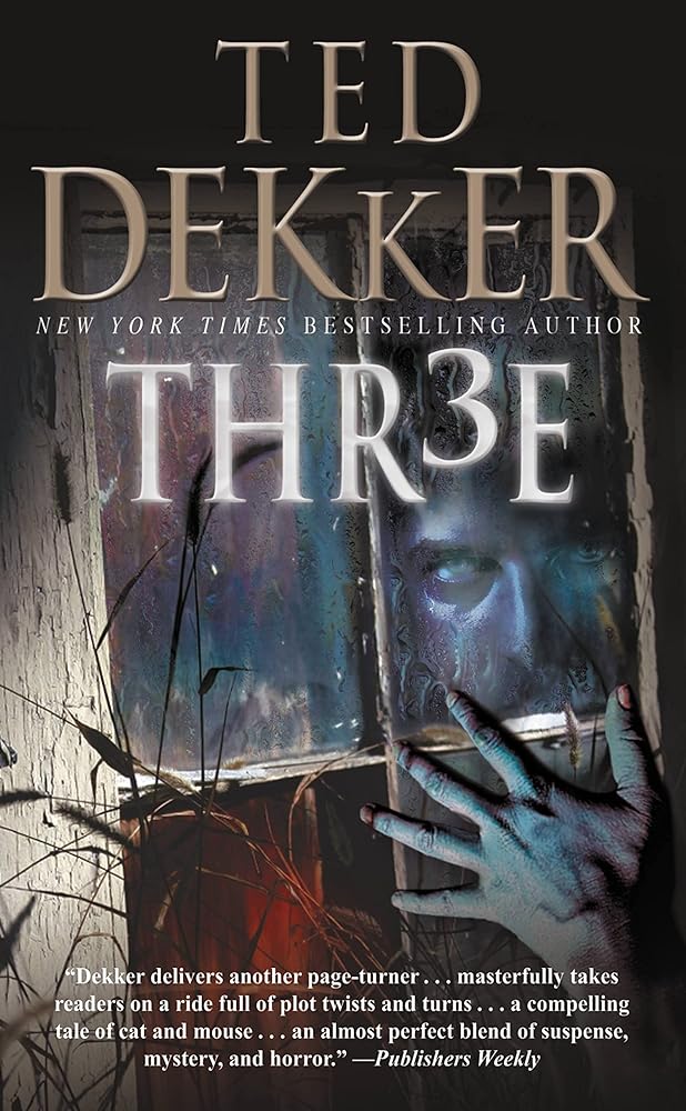 Thr3e by Ted Dekker book cover - psychological thriller novel about seminary student Kevin facing deadly phone calls and mysterious tormentor
