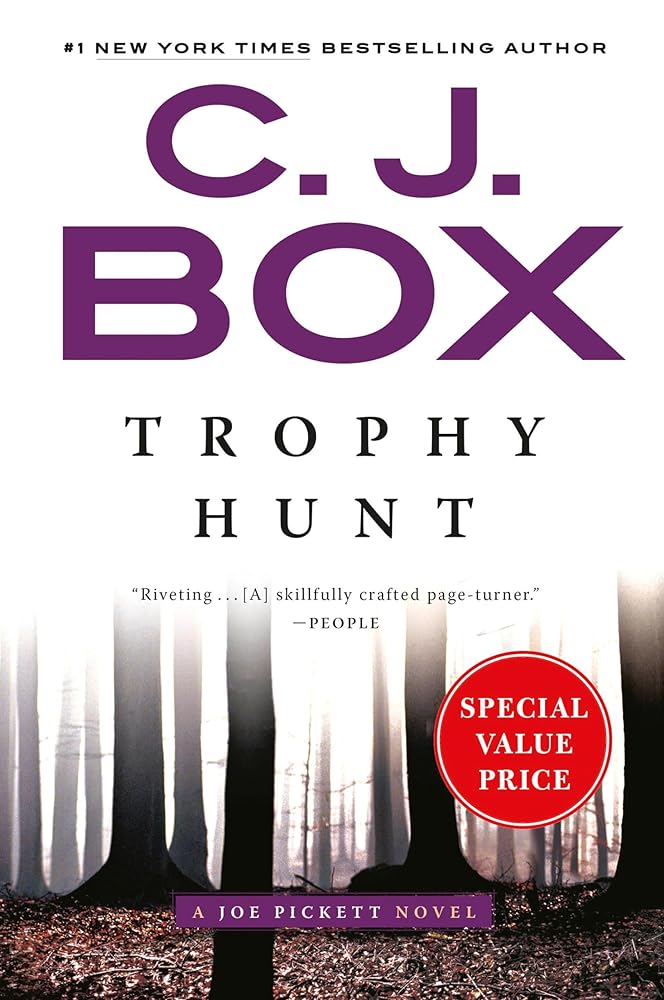 Trophy Hunt by C.J. Box paperback book cover showing Joe Pickett thriller novel